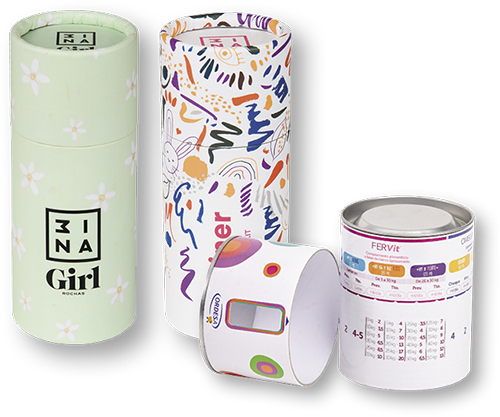 Tubes carton et petites boîtes rondes pour cosmétiques