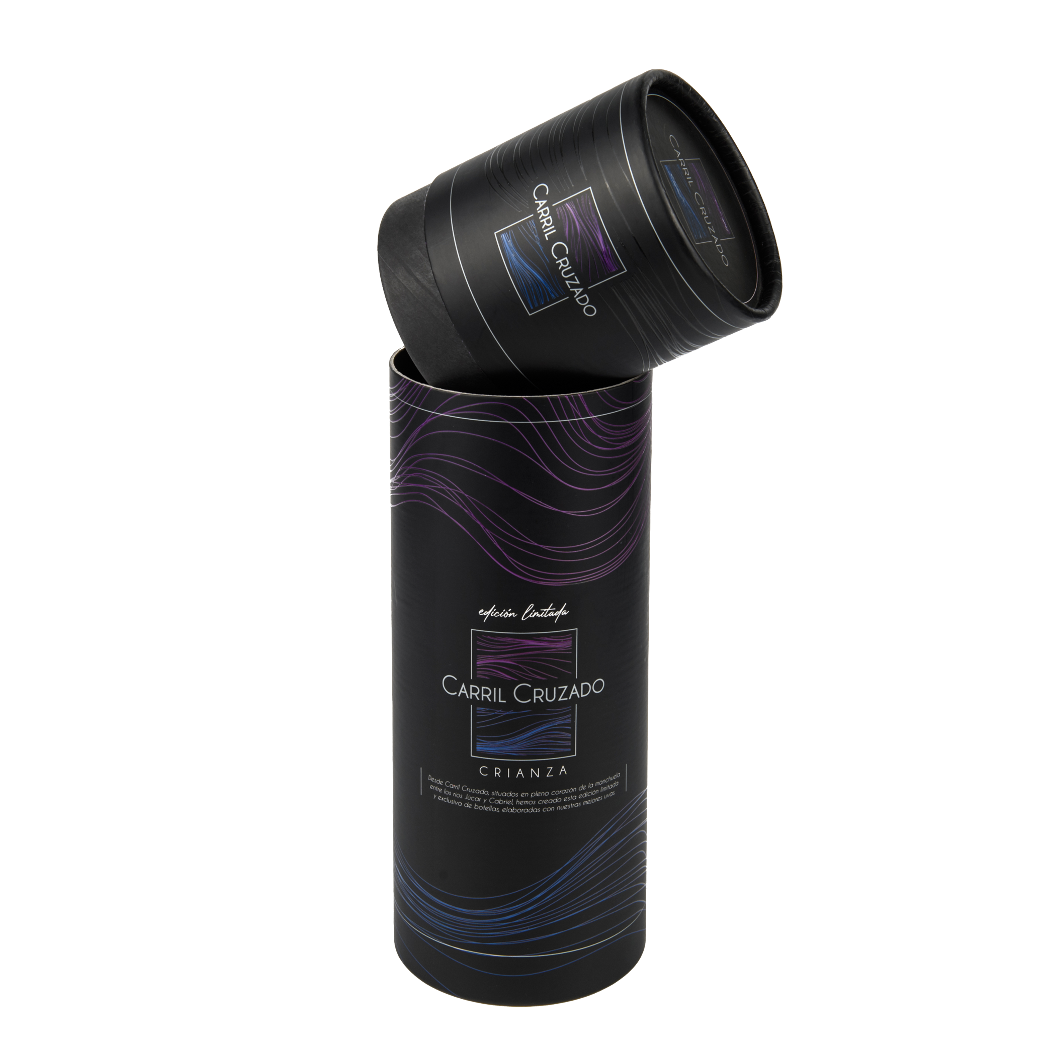 Tube carton pour bouteille de vin espagnol